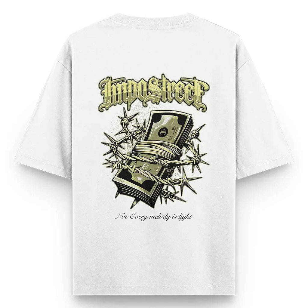 Camiseta Heavy Oversized Barbed Money - Impostreet