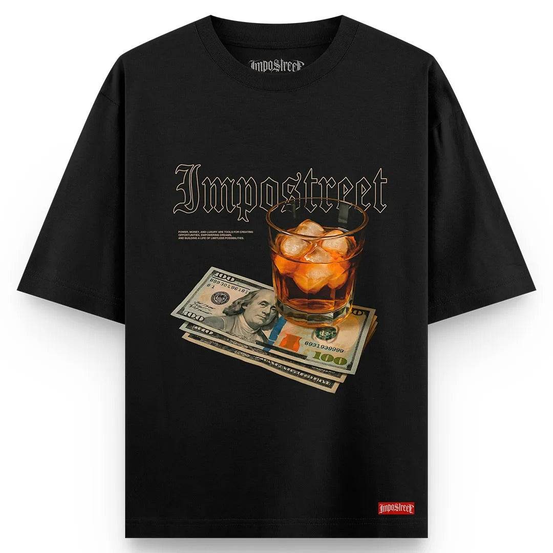 Camiseta Heavy Oversized Drink And Money - Impostreet