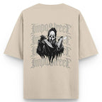 Camiseta Heavy Oversized Ghost Face Grafite - Impostreet