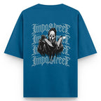 Camiseta Heavy Oversized Ghost Face Grafite - Impostreet