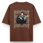 Camiseta Heavy Oversized Ghost Face Grafite - Impostreet