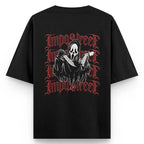 Camiseta Heavy Oversized Ghost Face Grafite - Impostreet
