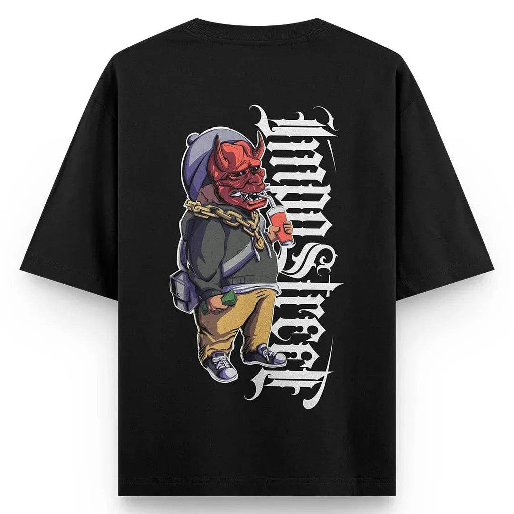 Camiseta Heavy Oversized Hannya Drink - Impostreet
