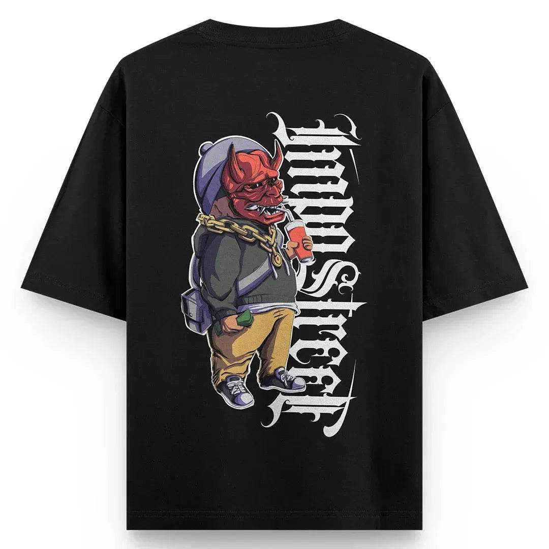 Camiseta Heavy Oversized Hannya Drink - Impostreet
