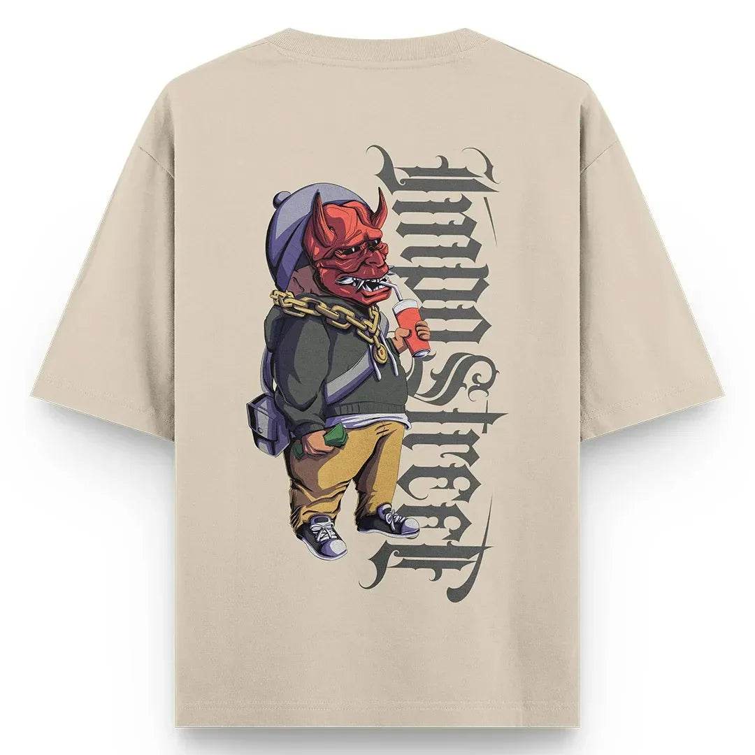 Camiseta Heavy Oversized Hannya Drink - Impostreet