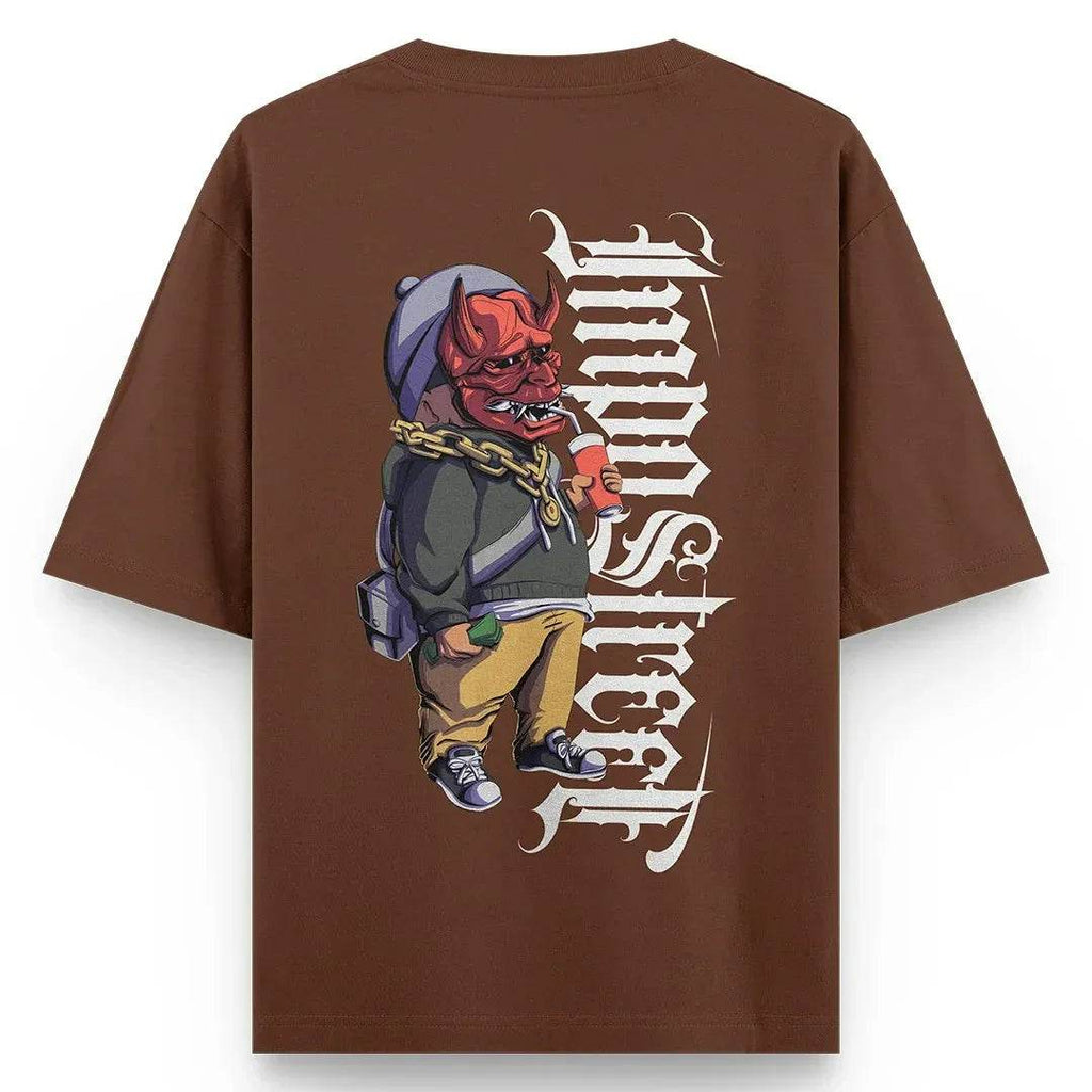 Camiseta Heavy Oversized Hannya Drink - Impostreet