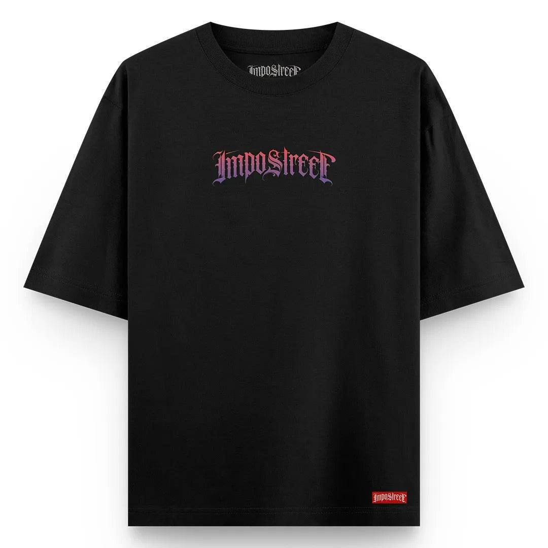 Camiseta Heavy Oversized Logo Flat Degradê - Impostreet