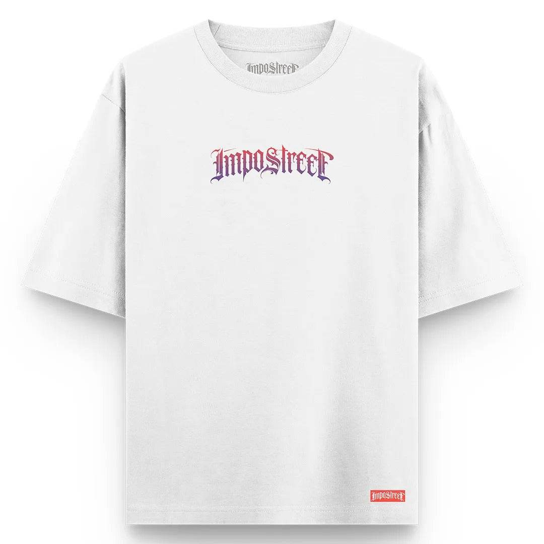 Camiseta Heavy Oversized Logo Flat Degradê - Impostreet