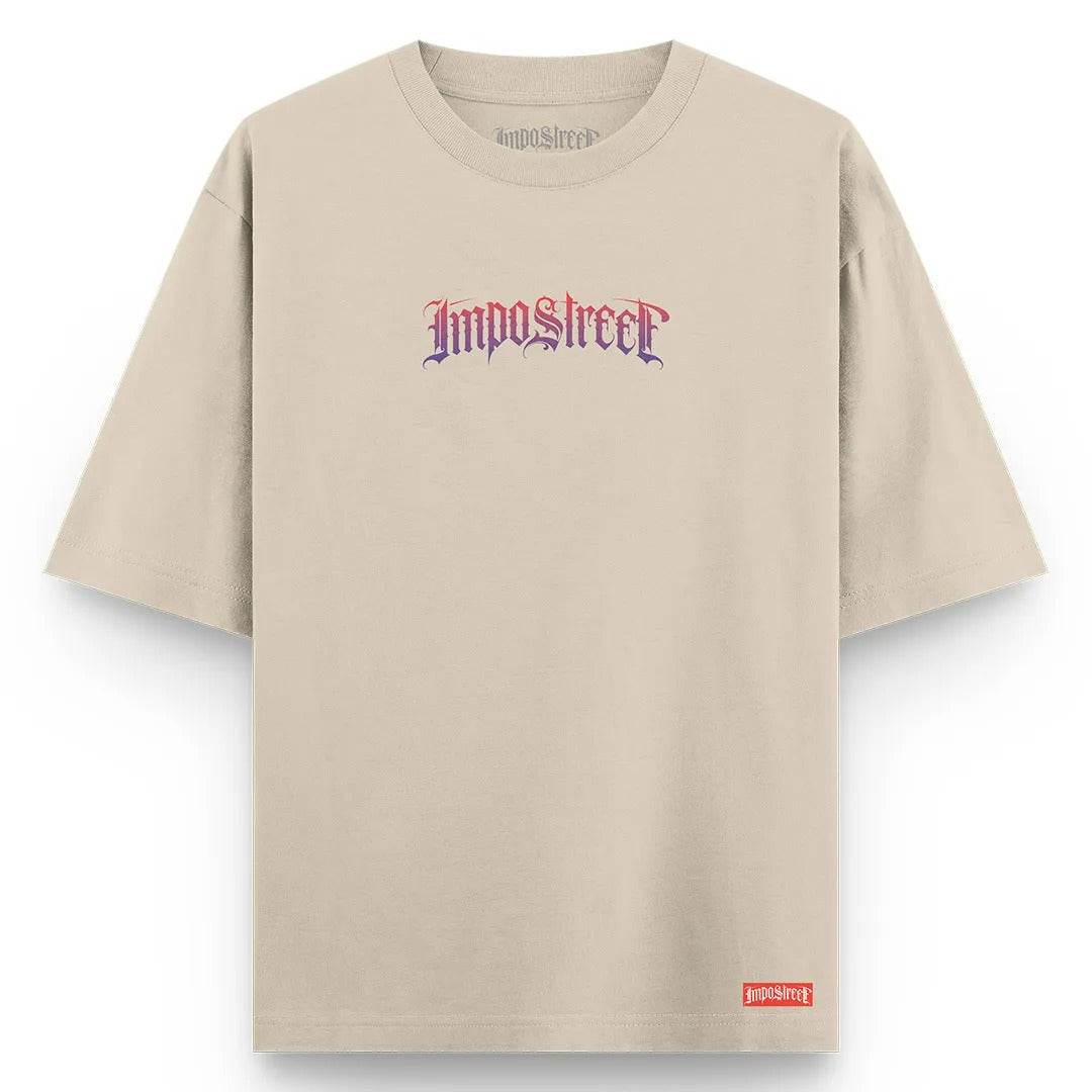 Camiseta Heavy Oversized Logo Flat Degradê - Impostreet
