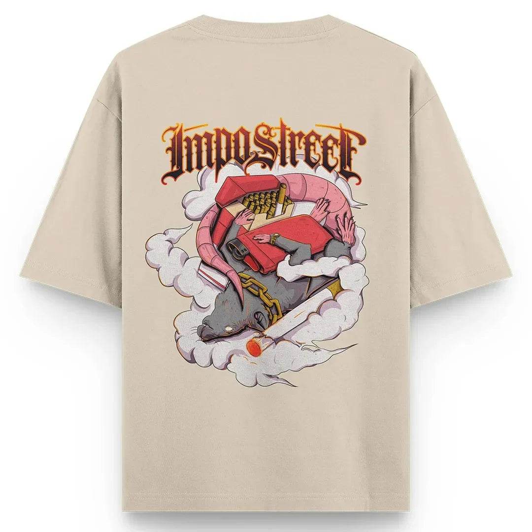 Camiseta Heavy Oversized Smoke Rat - Impostreet