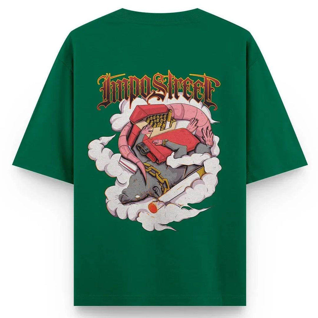 Camiseta Heavy Oversized Smoke Rat - Impostreet