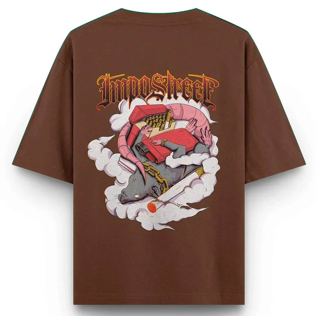 Camiseta Heavy Oversized Smoke Rat - Impostreet