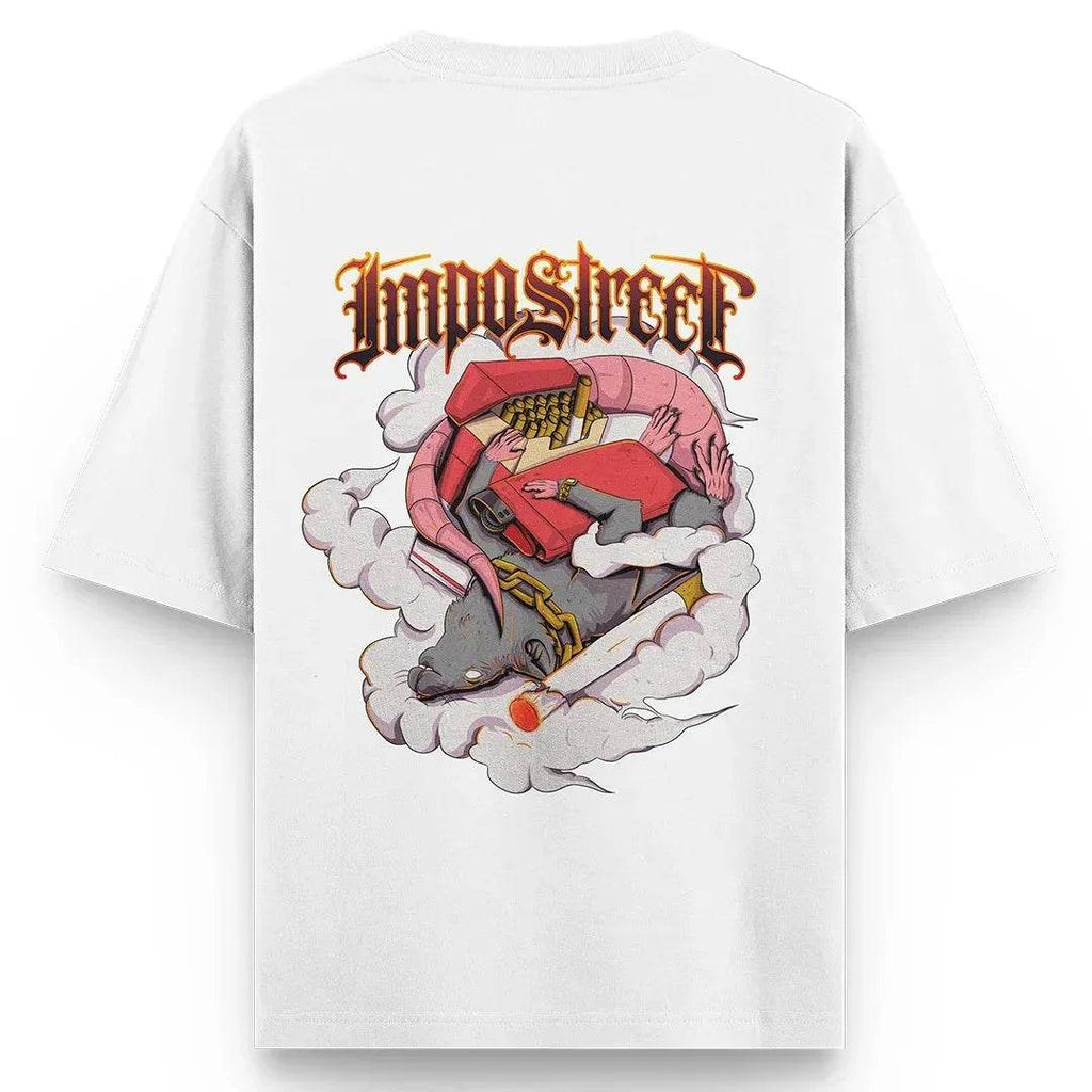 Camiseta Heavy Oversized Smoke Rat - Impostreet