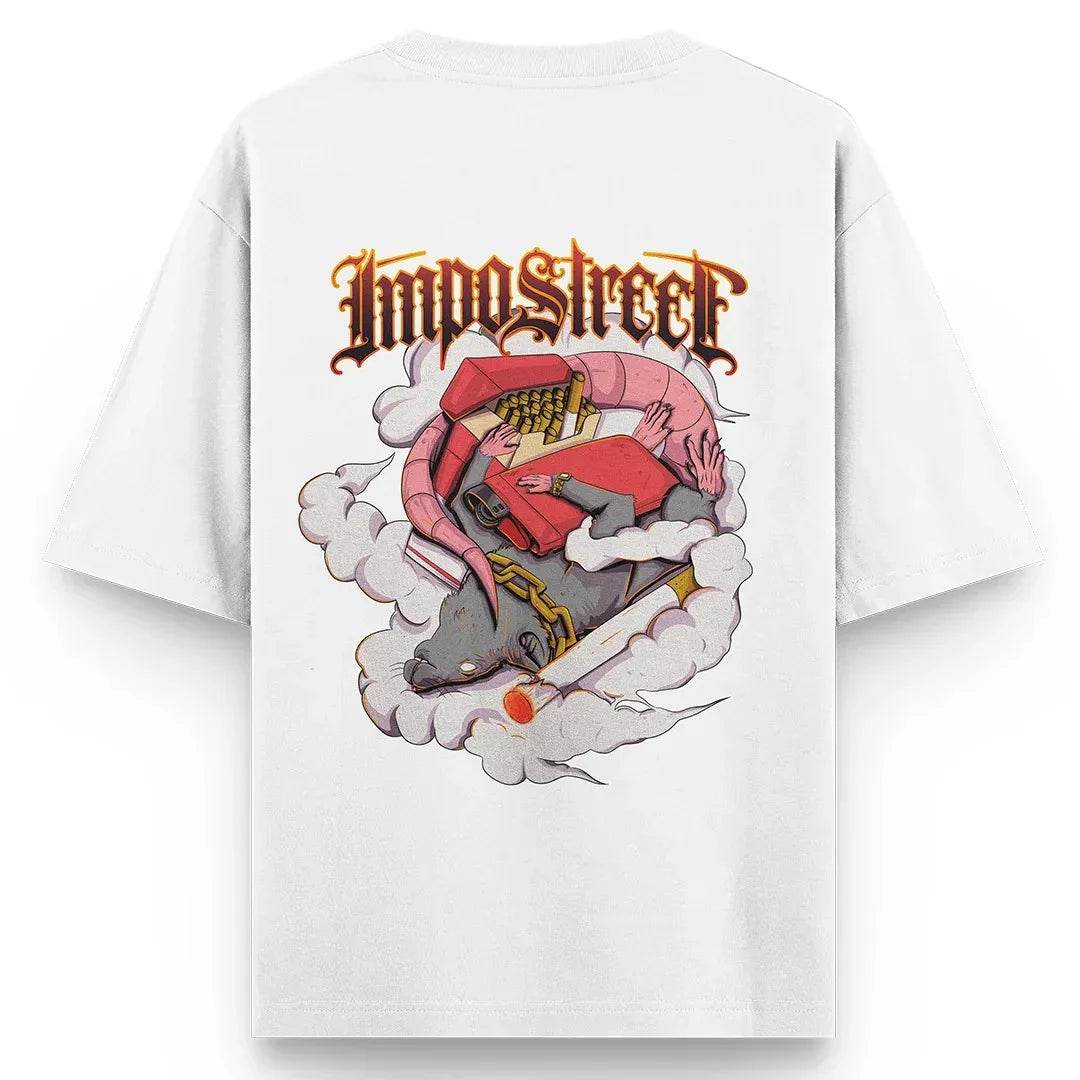 Camiseta Heavy Oversized Smoke Rat - Impostreet