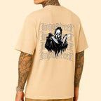 Camiseta Heavy Oversized Ghost Face Grafite - Impostreet