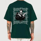 Camiseta Heavy Oversized Ghost Face Grafite - Impostreet