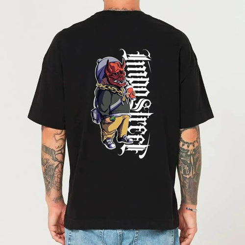 Camiseta Heavy Oversized Hannya Drink - Impostreet