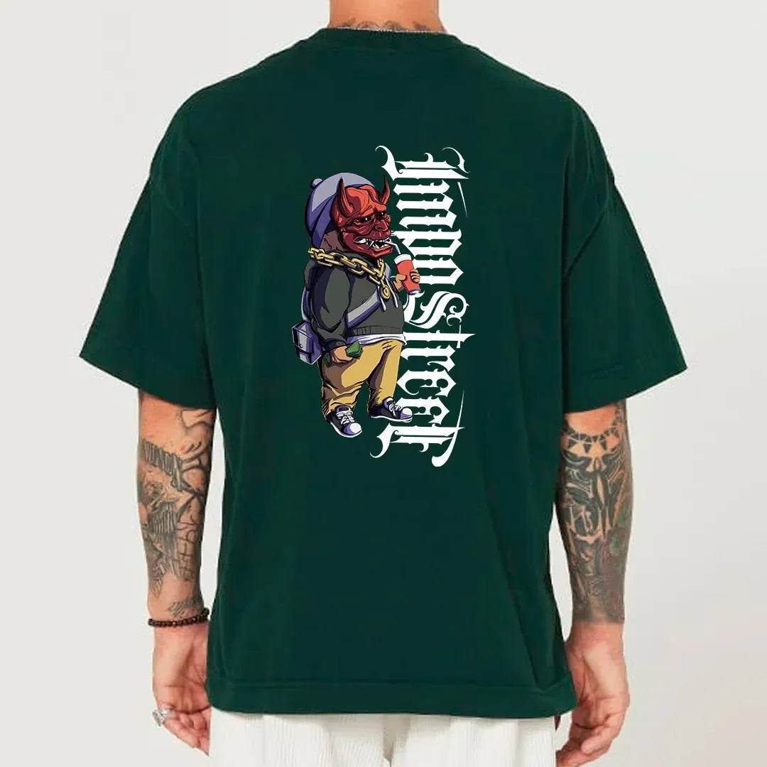 Camiseta Heavy Oversized Hannya Drink - Impostreet