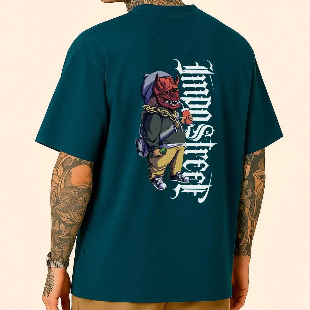 Camiseta Heavy Oversized Hannya Drink - Impostreet