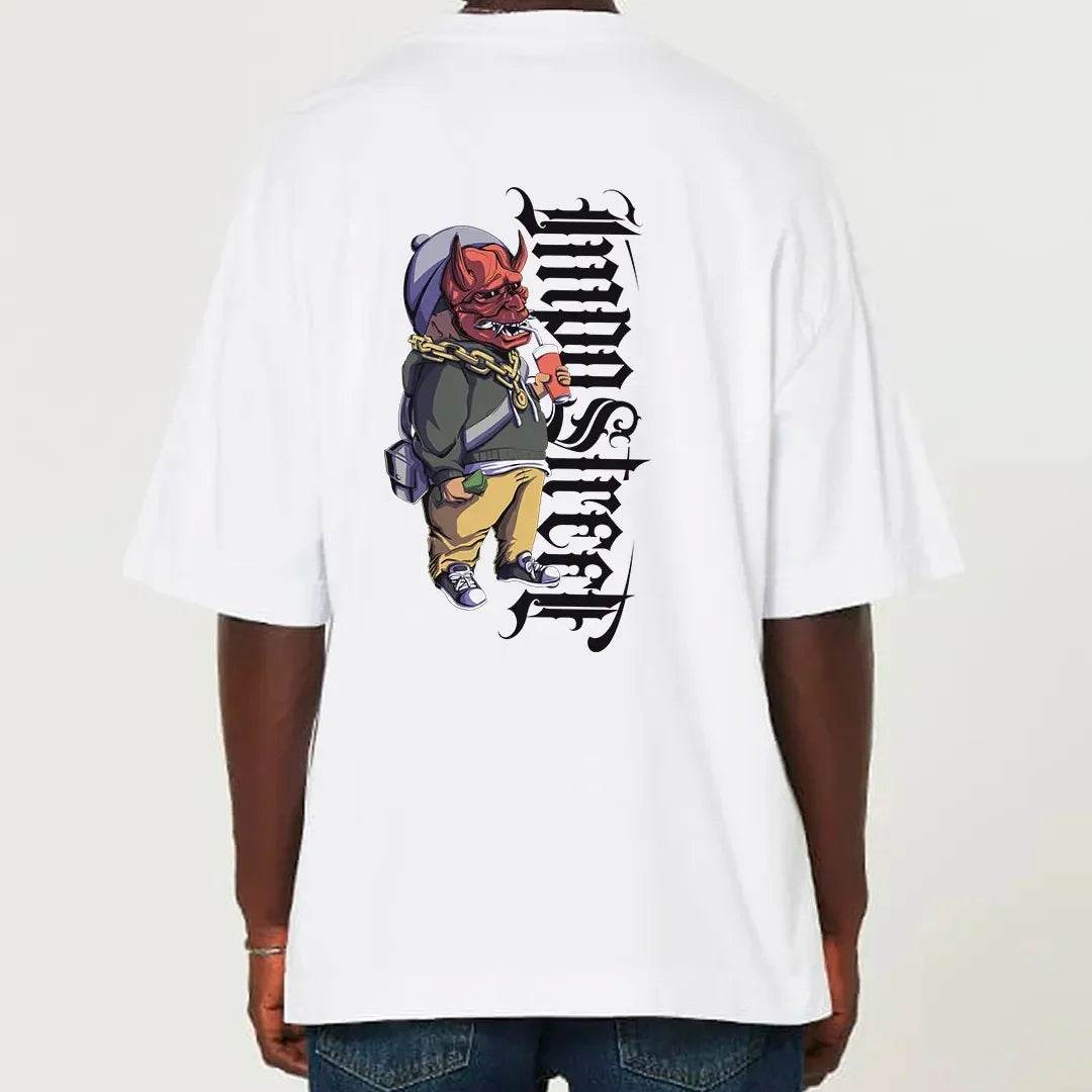 Camiseta Heavy Oversized Hannya Drink - Impostreet