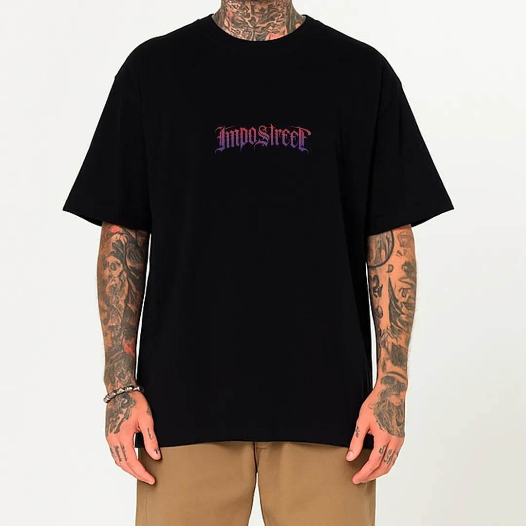 Camiseta Heavy Oversized Logo Flat Degradê - Impostreet