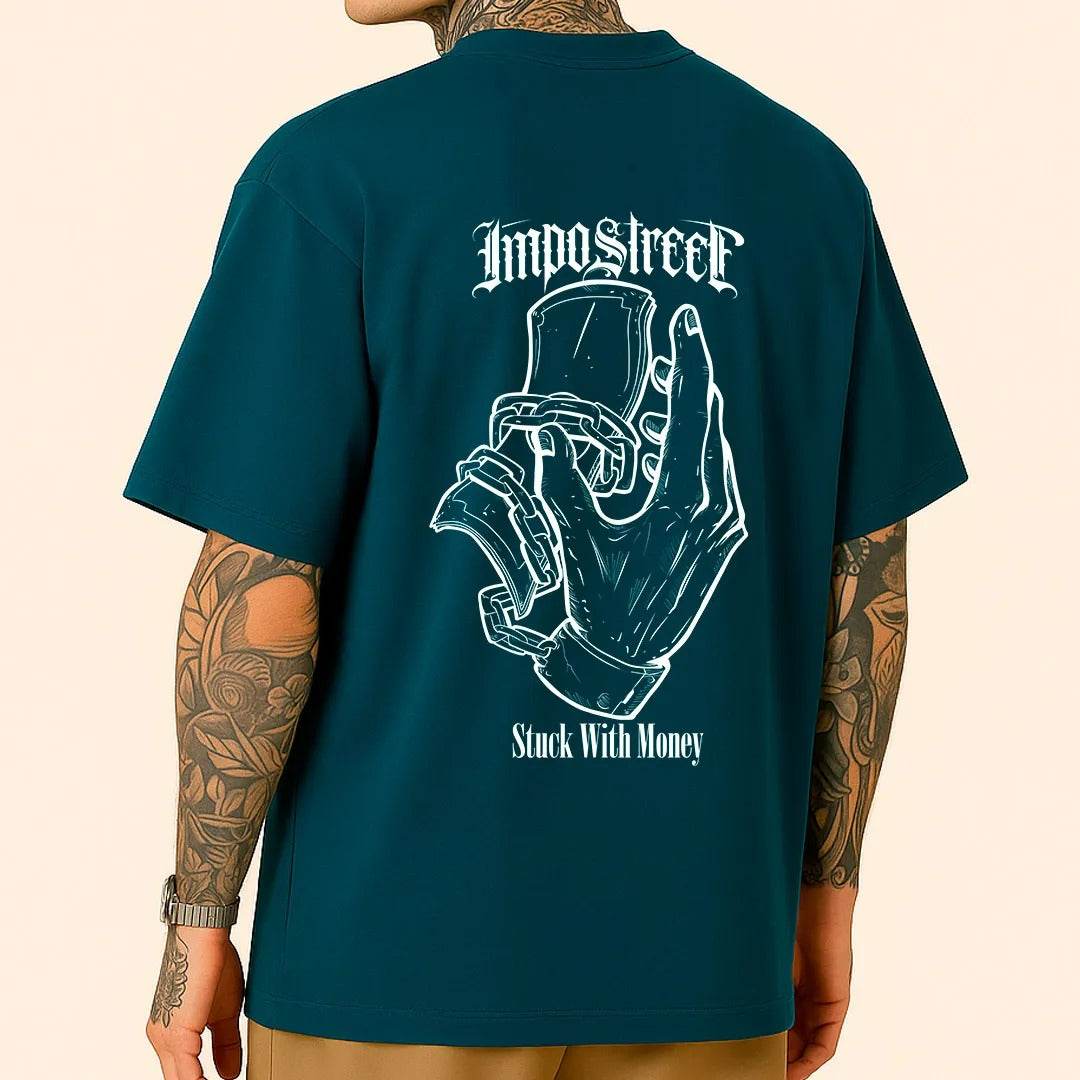 Camiseta Heavy Oversized Stuck With Money - Impostreet