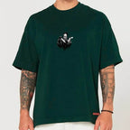 Camiseta Heavy Oversized Ghost Face Grafite - Impostreet