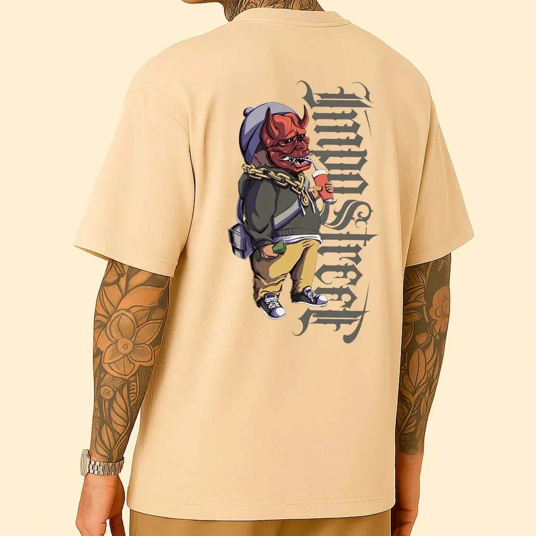 Camiseta Heavy Oversized Hannya Drink - Impostreet